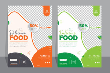 Food Flyer Template design, restaurant food flyer, fast food template vector illustration.	