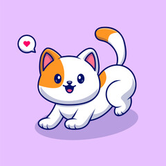 Fototapeta premium Cute Cat Stretching Cartoon Vector Icon Illustration. Animal Nature Icon Concept Isolated Premium Vector. Flat Cartoon Style