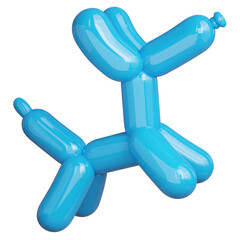 3D render dog sculptures balloons