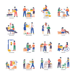 WebCollection of Donation and Charity Flat Illustrations  

