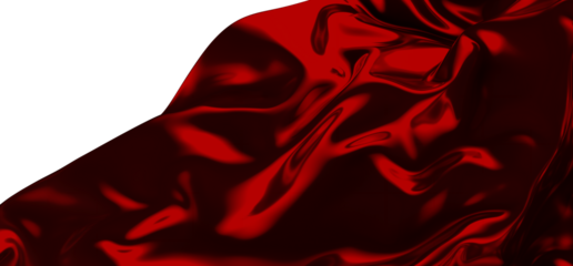 Smooth and shiny red cloth 3D