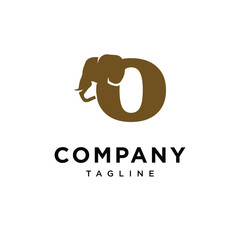 Letter O Elephant Logo Icon vector 