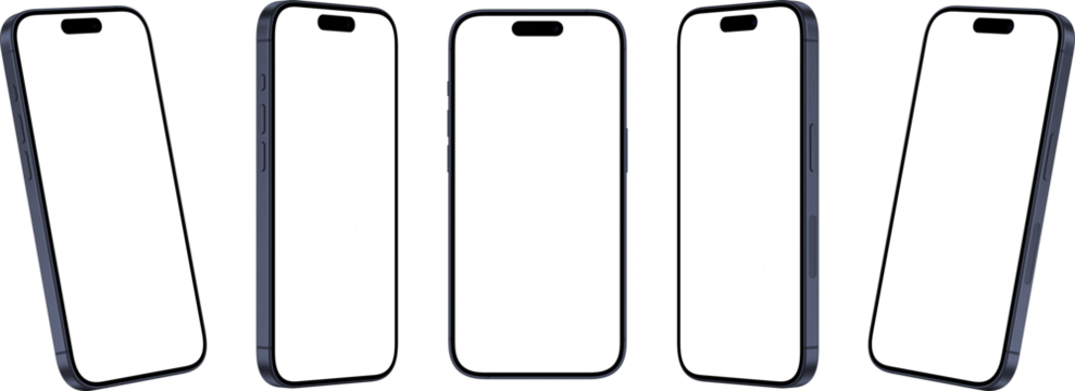 Smartphone Transparent PNG Image, Blank template for mockup