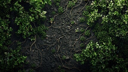 Fototapeta premium Green Foliage and Roots Texture