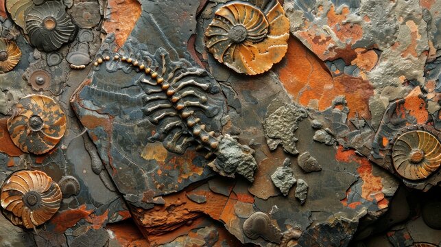 A high-resolution photo of microfossils embedded in rock, providing a detailed look at the ancient life forms and their intricate preservation within the sediment