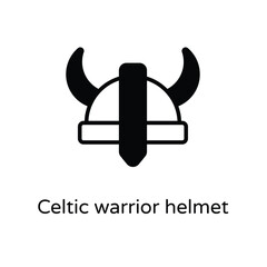 Celtic warrior helmet vector icon
