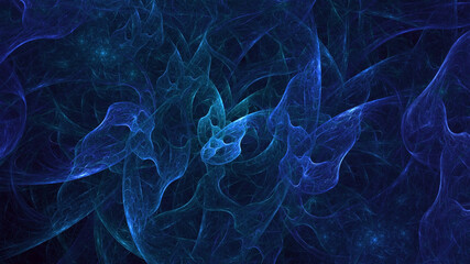 3D manual Fractal illustration. Abstract rendering multicolor technology light background. The illustration is not generated by AI.