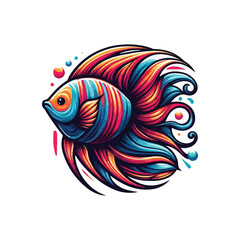 Animal angelfish ocean cartoon vector illustration.