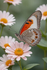  A close-up of a delicate butterfly perched on a flower. 