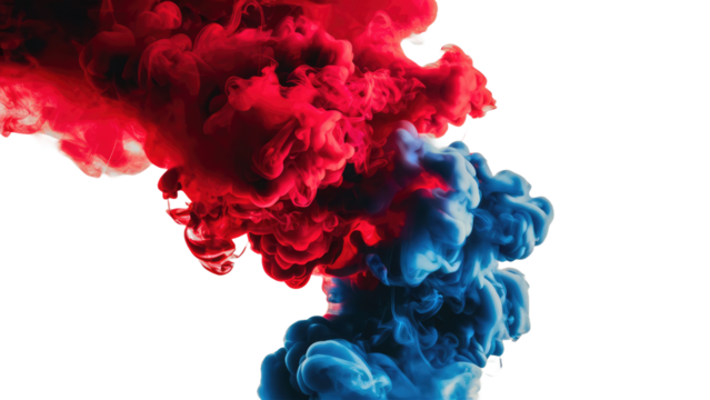 realistic isolated Red and Blue Smoke effect for decoration and covering on the transparent background .