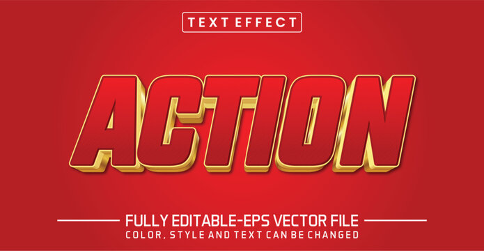 Action red font Text effect editable