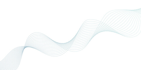 Fototapeta premium White wave curve lines banner background design. Abstract soft wave lines dynamic flowing blue light isolated background. Vector Illustration of the blue pattern of lines. stripes on white.