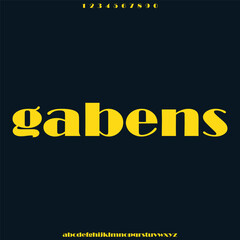 bold display alphabet font vector