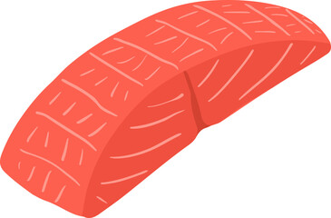 Hand Draw Vector of Salmon Fish Steak Illustration