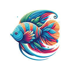 Obraz premium Animal angelfish ocean cartoon vector illustration.