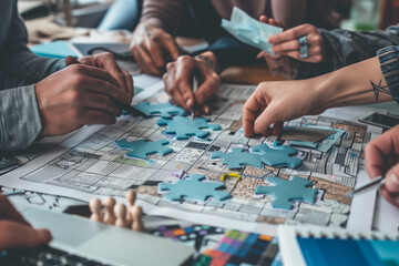 Fototapeta premium Business Team Collaborating And Problem Solving, 
