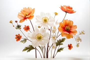Obraz premium bunch of flowers on white background