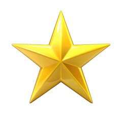 Fototapeta premium A yellow star is on a isolated on transparent background