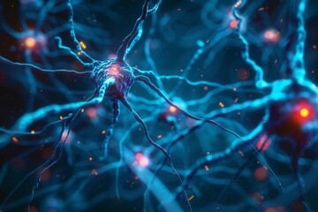 Neurons and nervous system. Human synapse brain science nerve cell. Anatomy biology