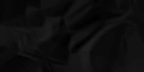 Vector Dark black crumpled old paper background. panorama craft wrinkly paper texture background, crumpled craft ripped poster and banner.	