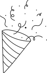  firework doodle line explosion radial sparkler with rays, hand drawn firecracker simple and round decoration 