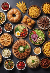  A photo that captures the deliciousness and variety of food. 