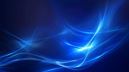 Abstract blue light waves and curves on a dark background, creating a dynamic and futuristic look.