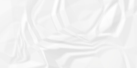 Vector white crumpled old paper background. panorama craft wrinkly paper texture background, crumpled craft ripped poster and banner.