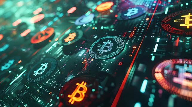 A futuristic hologram displaying the top-performing cryptocurrencies