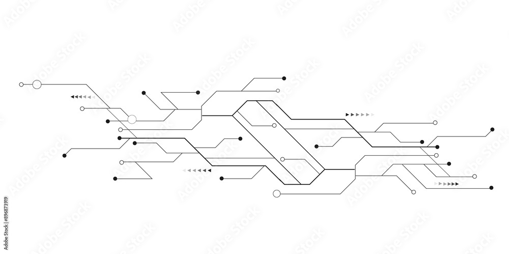 Aufkleber Vector abstract technology on white background. Abstract futuristic circuit board Illustration, Circuit board with various technology elements.