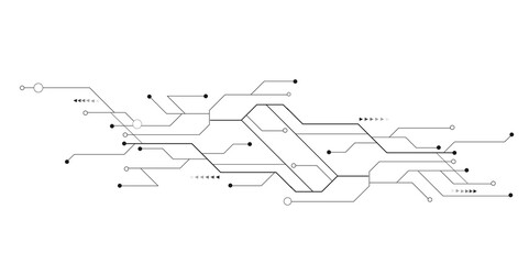 Vector abstract technology on white background. Abstract futuristic circuit board Illustration, Circuit board with various technology elements.