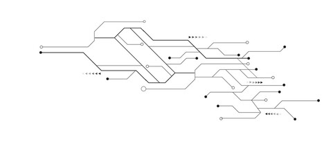 Vector abstract technology on white background. Abstract futuristic circuit board Illustration, Circuit board with various technology elements.