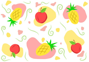 apple and pineapple wallpaper background design illustration