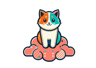 Obraz premium cat on the cloud (Vector)