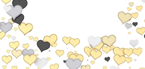 realistic isolated heart confetti on the transparent background for decoration and covering. Concept of Happy Valentine's Day,