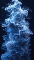 Fototapeta premium abstract art black and light blue cloud mixed to gether, black background, universe, Ultra high resoulation,