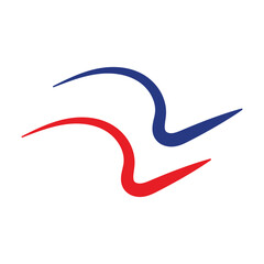 French flag tricolor rainbow curvy design, isolated with white background.