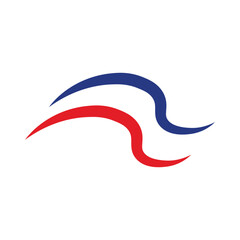 French flag tricolor rainbow curvy design, isolated with white background.