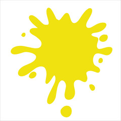 Paint yellow pigment spray splash stain illustration spots