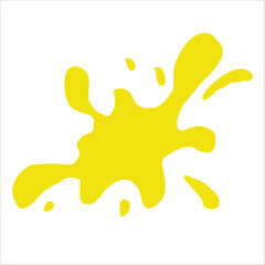Paint yellow pigment spray splash stain illustration spots