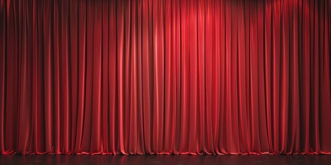 red curtains, closed, stage