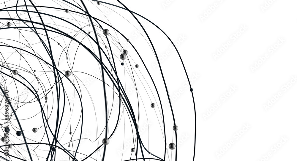 Poster Global network background. Connecting triangles. Globe of the earth. abstract planet in space. 3d rendering