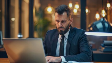 Man working on laptop