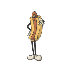 Sausage man Vintage Cartoon Character Premium Vector (Cool)