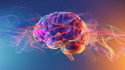 Fototapeta premium Abstraction how scientists explore the brain, brain and research, abstract style,