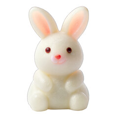 Obraz premium Cute white jelly gummy bunny isolated on transparent background