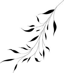 Fototapeta premium Leaves Branch Line Art