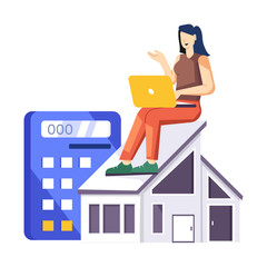 A flat style illustration of closing cost calculation 

