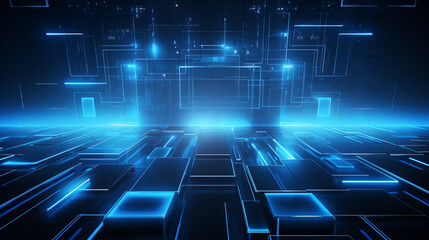 Blue Digital Circuit Background