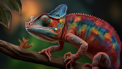 Obraz premium green iguana on a branch